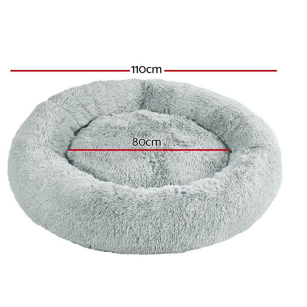 i.Pet Pet Bed Dog 110cm Calming Extra Large Soft Plush Light Grey