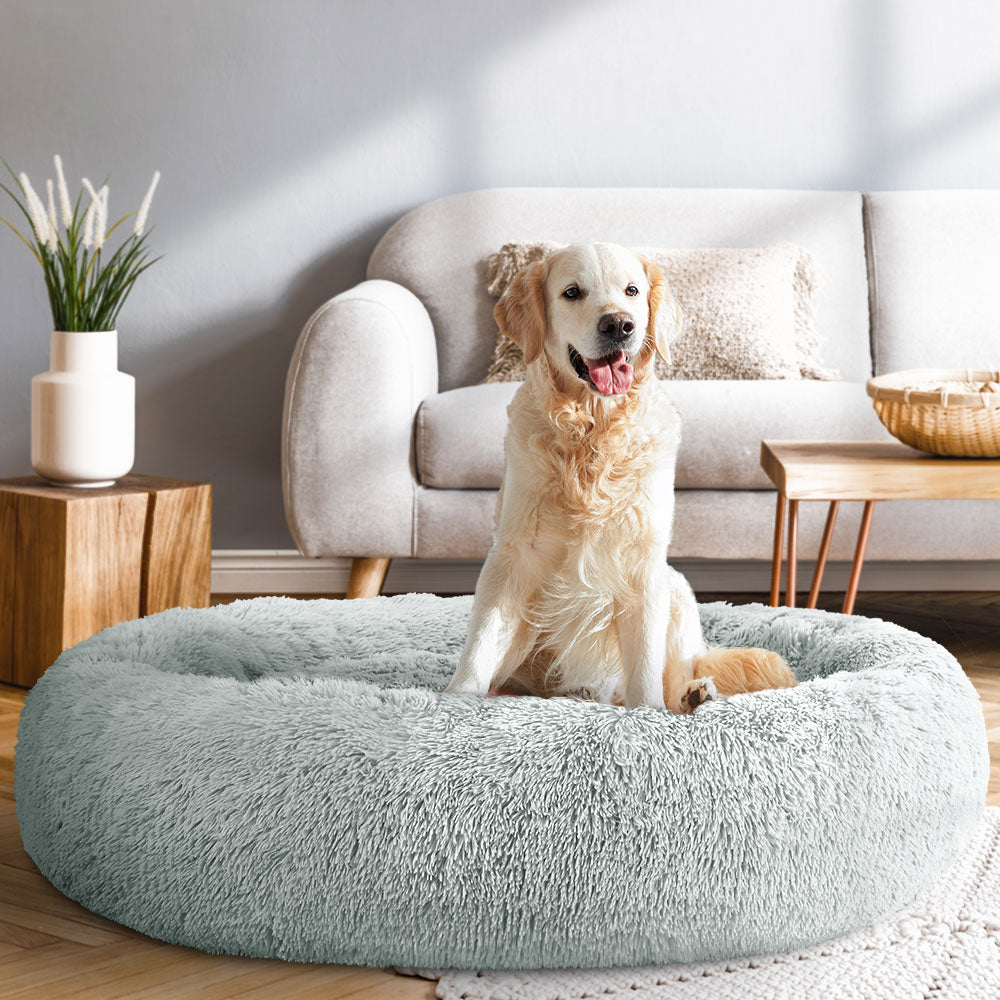 i.Pet Pet Bed Dog 110cm Calming Extra Large Soft Plush Light Grey
