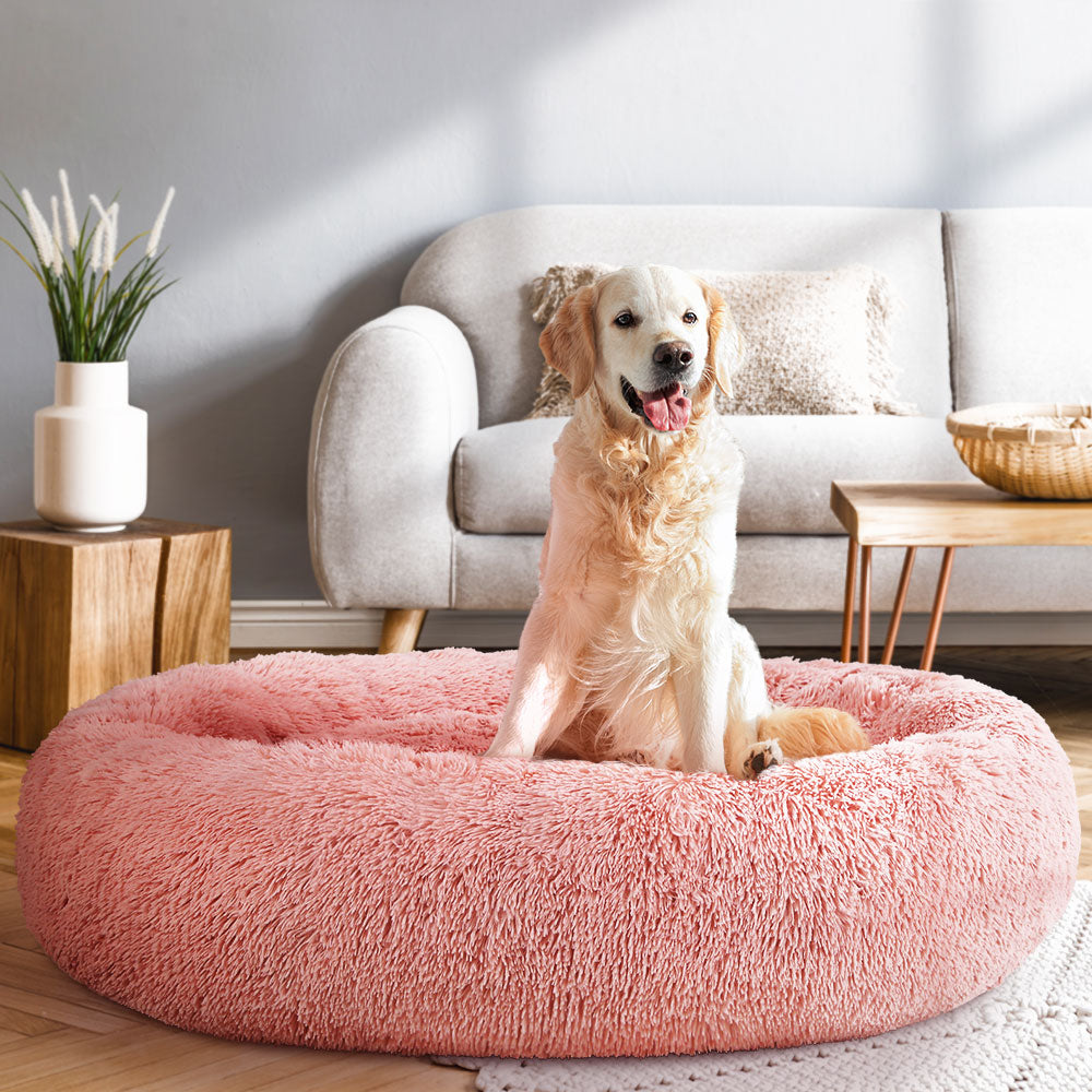 i.Pet Pet Bed Dog 110cm Calming Extra Large Soft Plush Pink