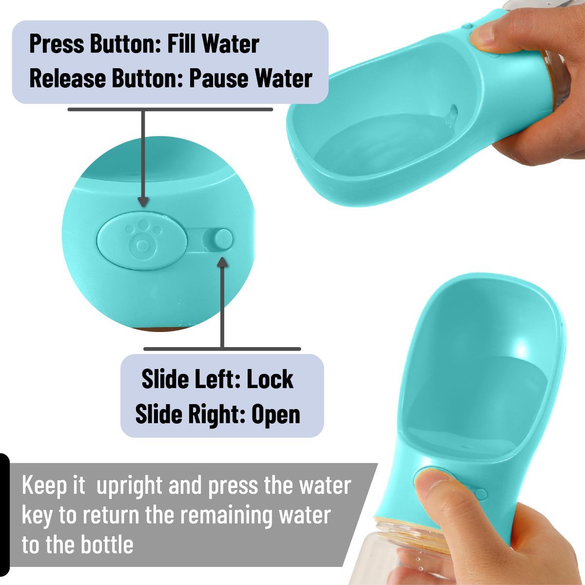 Portable Dog Water Bottle 19 Ounces Dog Water Bottle Large Dog Water Dispenser