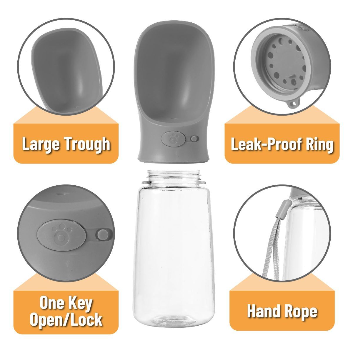 Portable Dog Water Bottle 19 Ounces Dog Water Bottle Large Dog Water Dispenser