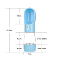Pet Water Bottle with Integrated Feeder, Blue