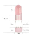 Pet Water Bottle with Integrated Feeder, Pink