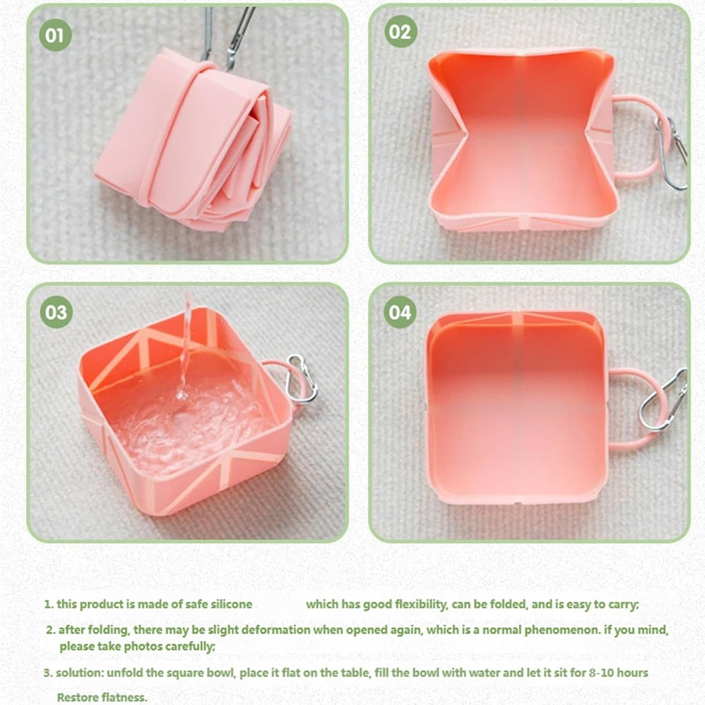 Foldable Dog Food Bowl - Dog Drinking Bowl - Dog Bowl - Travel Bowl - Water Bowl - Food Bowl - Dog Supplies - Hiking - Camping - On the Go - Silicone Bowl - Portable Food Bowl - Dog Accessories - Light Green - 1 Piece