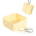Foldable Dog Food Bowl - Dog Drinking Bowl - Dog Bowl - Travel Bowl - Water Bowl - Food Bowl - Dog Supplies - Hiking - Camping - On the Go - Silicone Bowl - Portable Food Bowl - Dog Accessories - Light Yellow - 1 Piece