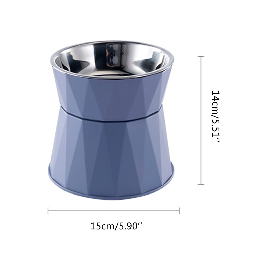 Dog Bowl Raised Cat Food Water Bowls with Detachable Elevated Stand Pet Stainless Steel Feeder Bowl No-Spill Anti Slip Blue