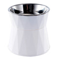 Dog Bowl Raised Cat Food Water Bowls with Detachable Elevated Stand Pet Stainless Steel Feeder Bowl No-Spill Anti Slip White