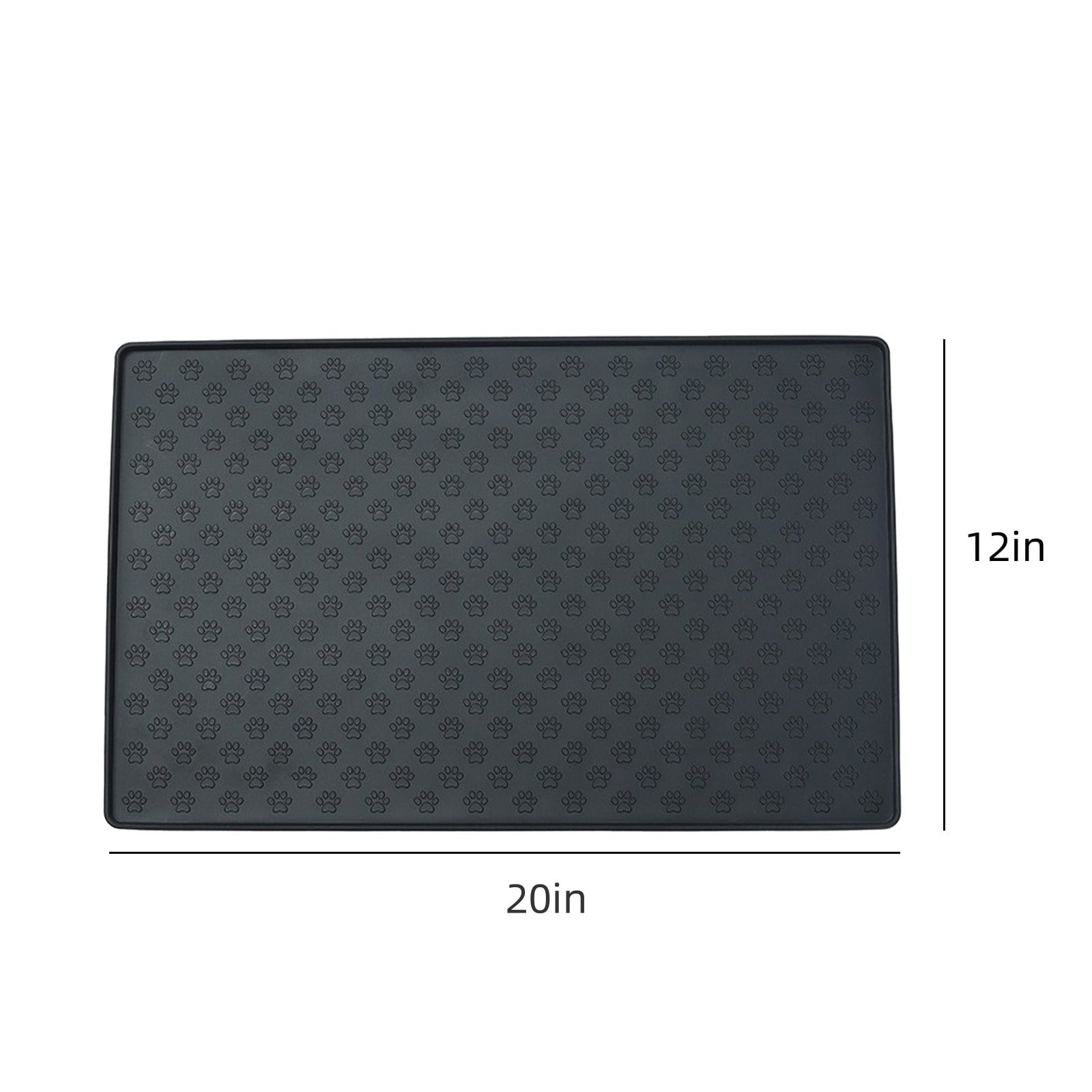 Darzheoy Dog Food Mat, Waterproof Dog Bowl Mat, Silicone Dog Mat for Food and Water, Pet Food Mat with Edges, Nonslip Dog Feeding Mat, Dog Food Mats for Floors Black