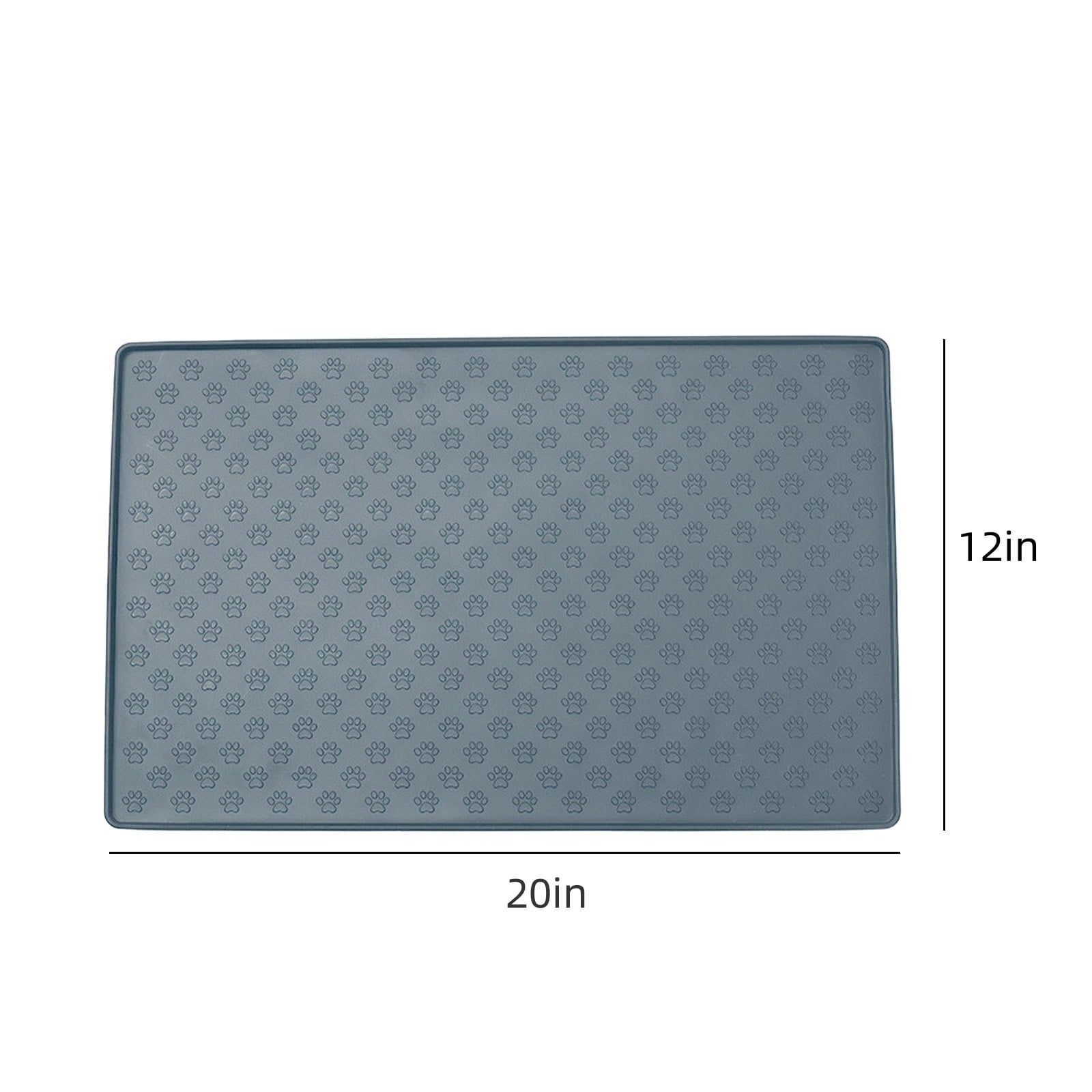 Darzheoy Dog Food Mat, Waterproof Dog Bowl Mat, Silicone Dog Mat for Food and Water, Pet Food Mat with Edges, Nonslip Dog Feeding Mat, Dog Food Mats for Floors Gray