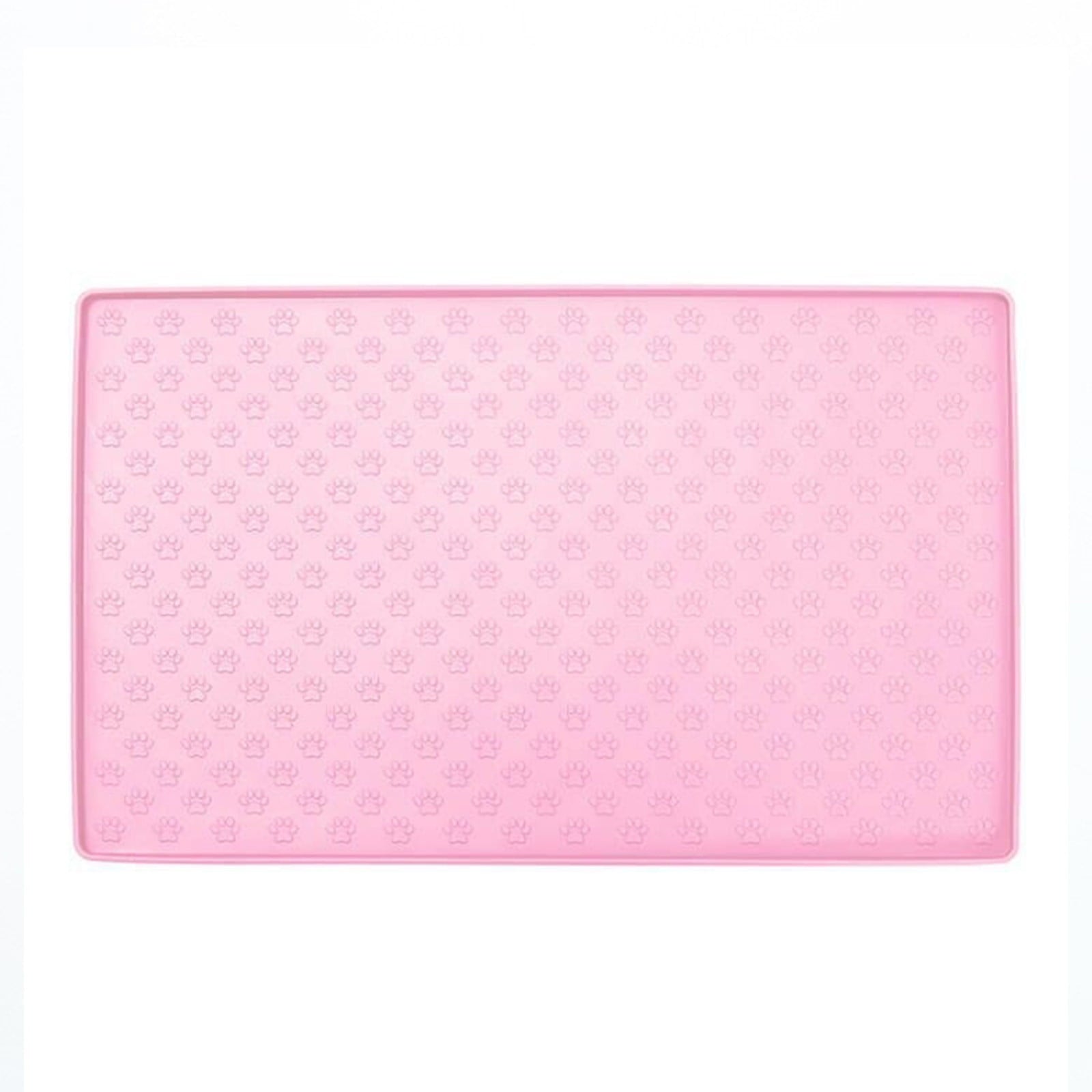 Darzheoy Dog Food Mat, Waterproof Dog Bowl Mat, Silicone Dog Mat for Food and Water, Pet Food Mat with Edges, Nonslip Dog Feeding Mat, Dog Food Mats for Floors Pink