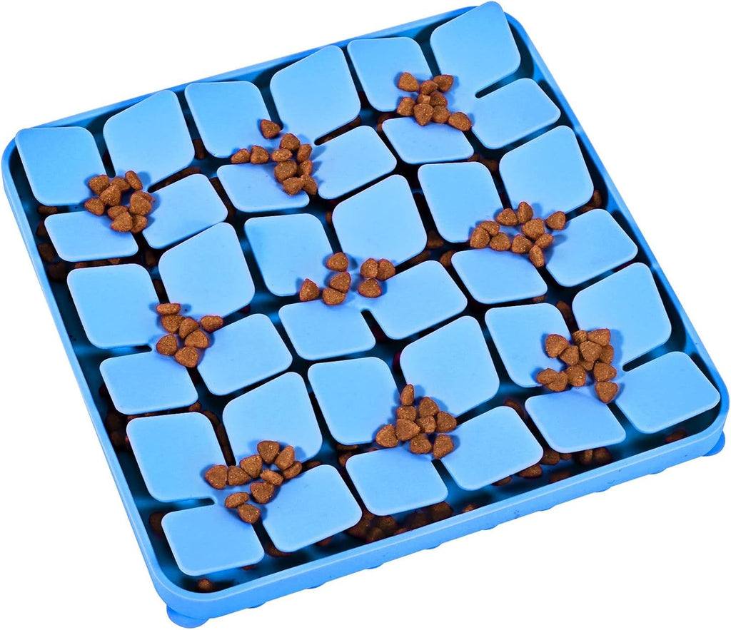 Slow Feeder Dog Cat Bowl Blue 1 Piece Pet Food Bowl