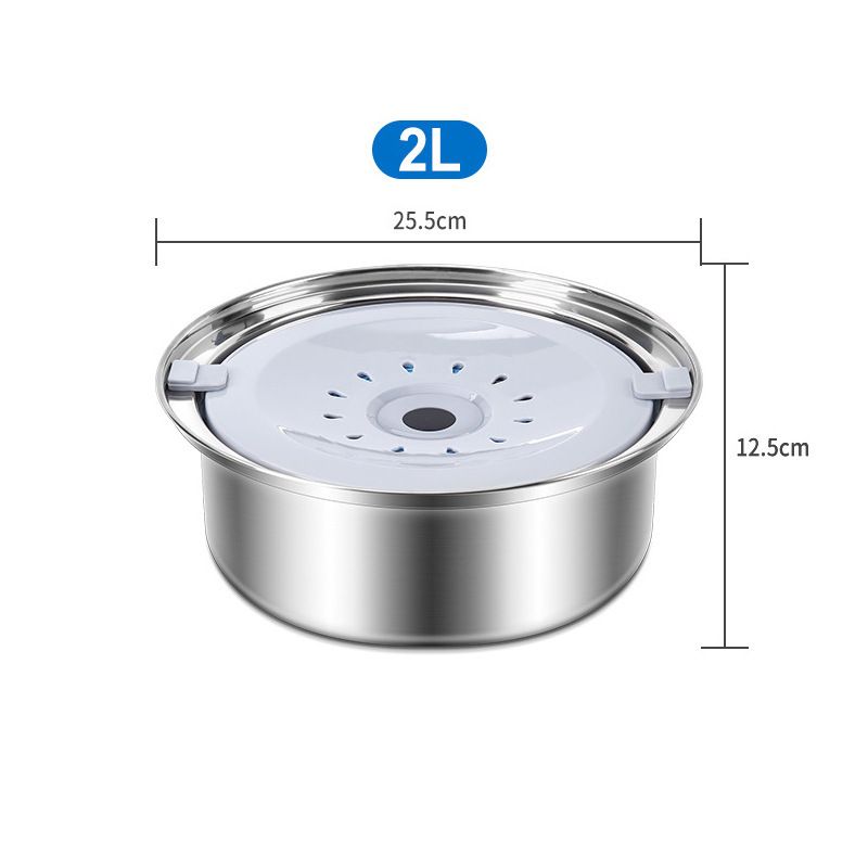 Stainless Steel Floating Pet Water Bowl - 2.5L Splash Proof Cat Dog Bowl with Filter - No Spill Anti-Wet Chin Drinking Bowl for Pets