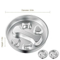2-Piece Stainless Steel Slow Feeder Set for Pets, Reversible, for Cats and Dogs – Bone Design