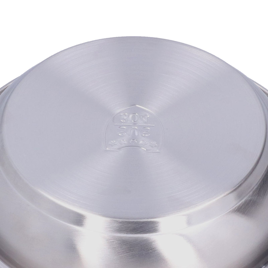 Stainless Steel Plate 304 Food Grade Material Stainless Steel Rounded Deepen Dish for Eating18cm/7in