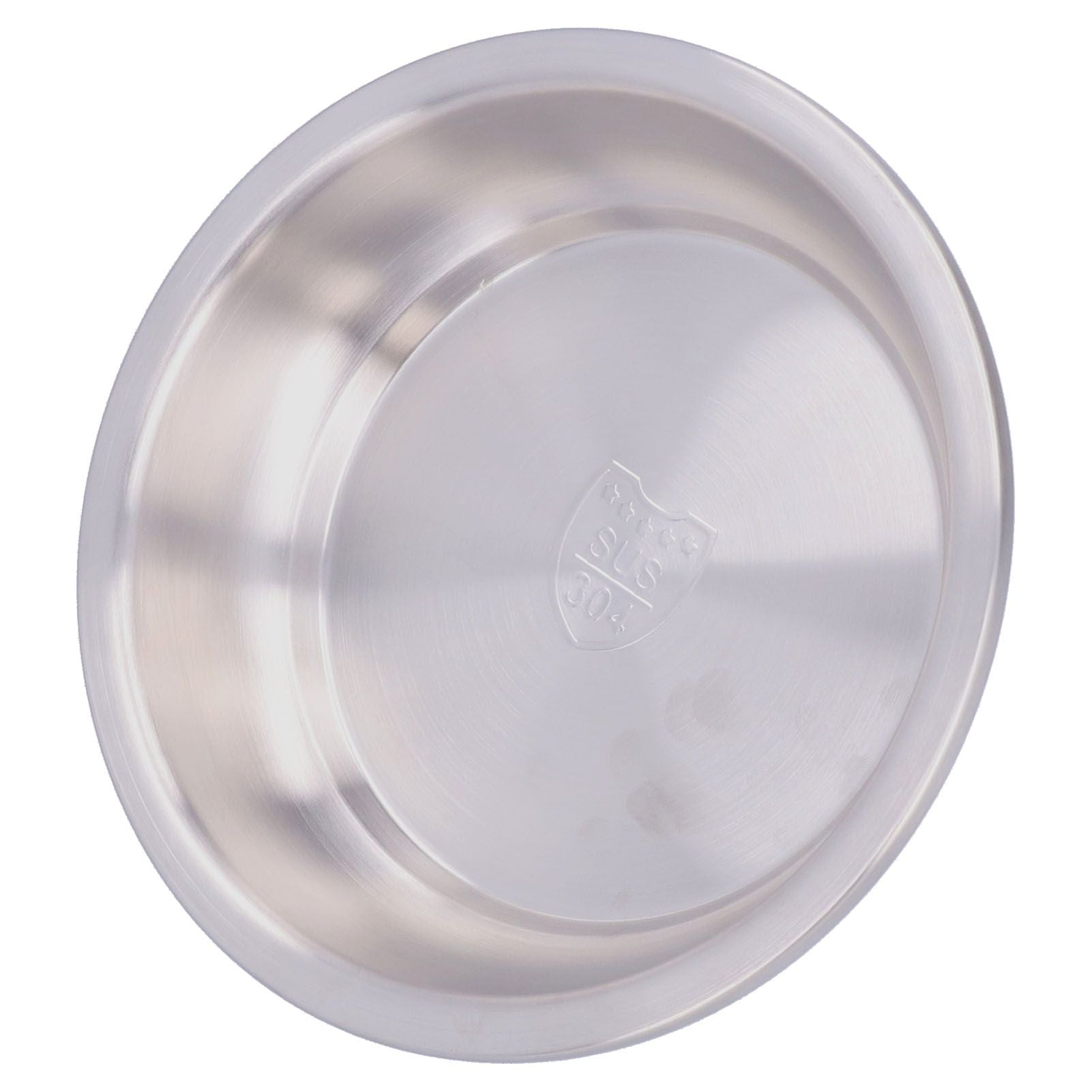 Stainless Steel Plate 304 Food Grade Material Stainless Steel Rounded Deepen Dish for Eating20cm/7.9in