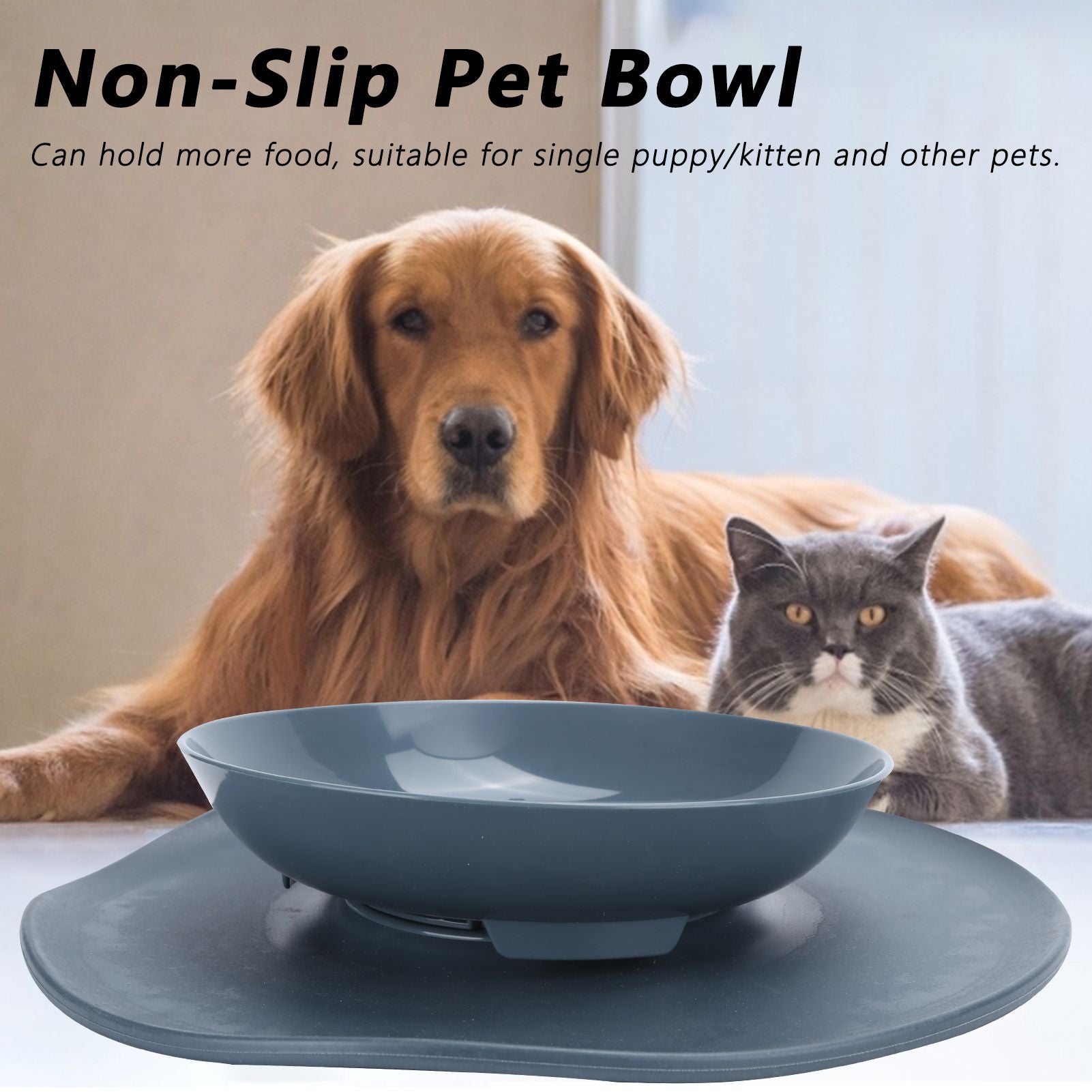 Dog Feeding Bowls Non Slip Anti-Spill Pet Bowl Detachable Pet Feeder Cat Feeding DishesGray