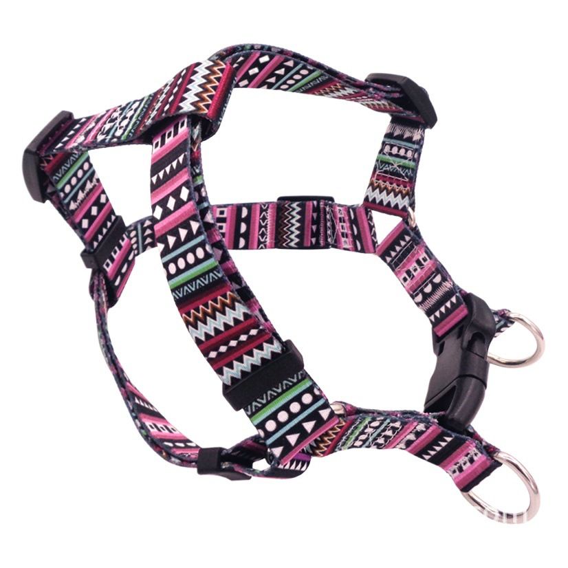 DEYUAN Bohemian Dog Harness Polyester Bomi Blue L:2.5*60-93cm