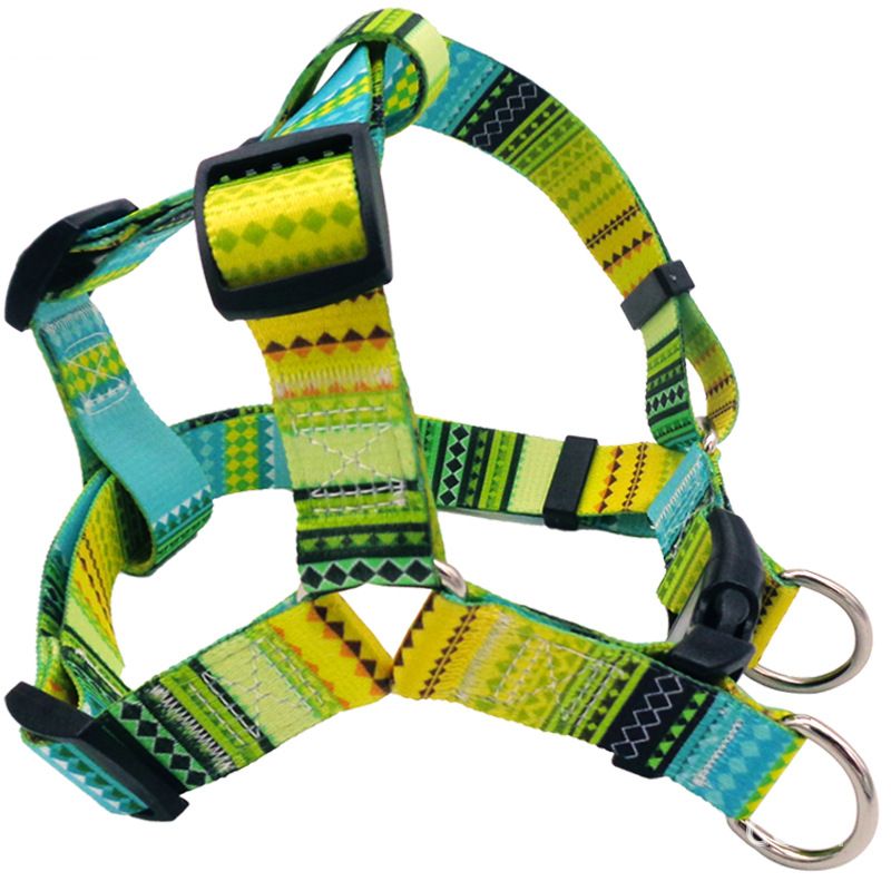DEYUAN Bohemian Dog Harness Polyester Bomi Purple L:2.5*60-93cm