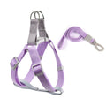 CHOUGOGO Nylon Dog Harness Leash Adjustable Vest Purple L:2.0*120cm