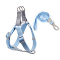CHOUGOGO Nylon Dog Harness Leash Adjustable Vest Sky Blue M:1.5*120cm