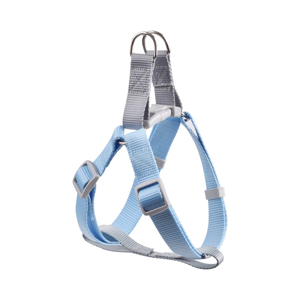 CHOUGOGO Nylon Dog Harness Leash Adjustable Vest Sky Blue XL:2.5*120cm