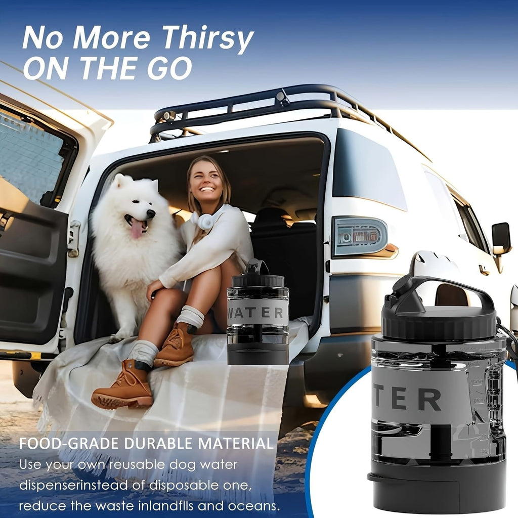 Portable Pet Water Bottle with Built-in Bowl – Leak-Proof, Large Capacity 77oz for Camping, Hiking, and Dog Park Adventures – Ideal for Small to Medium Breeds, Easy to Carry Outdoor Dog Travel Dispenser (Green)
