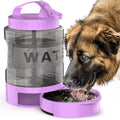 Portable Pet Water Bottle with Built-in Bowl – Leak-Proof, Large Capacity 77oz for Camping, Hiking, and Dog Park Adventures – Ideal for Small to Medium Breeds, Easy to Carry Outdoor Dog Travel Dispenser (Purple)