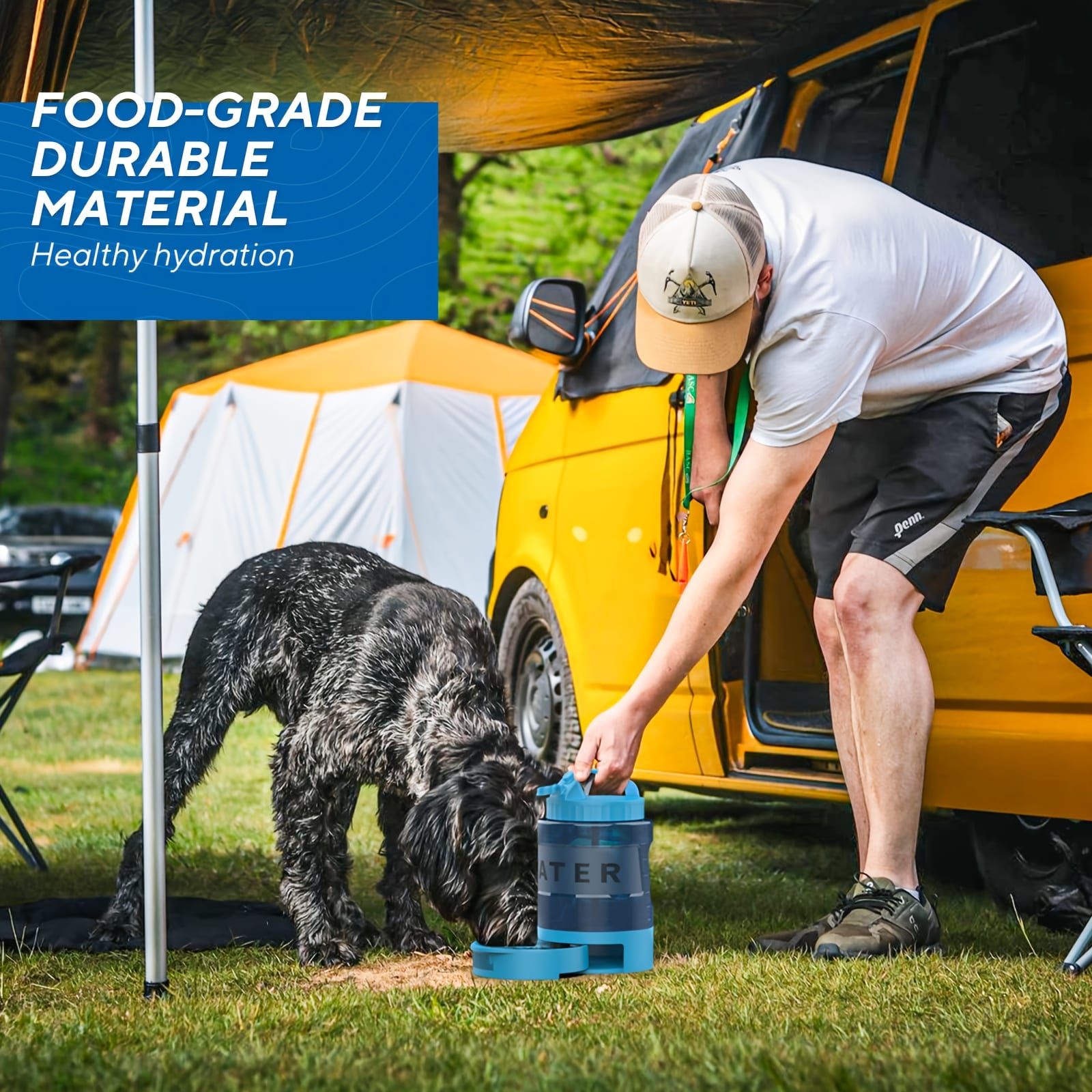 Portable Pet Water Bottle with Built-in Bowl – Leak-Proof, Large Capacity 77oz for Camping, Hiking, and Dog Park Adventures – Ideal for Small to Medium Breeds, Easy to Carry Outdoor Dog Travel Dispenser (Purple)