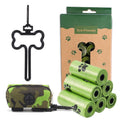 Eco-Friendly Pet Waste Bag Set with Bone-Shaped Carrier Hook and D-Ring Clip – Thick Leak-Proof Poop Bags for Outdoor Dog Walks, Hands-Free Convenience with Portable Storage Pouch Option (8 Rolls Box Set + Poop Bag Dispenser + Oxford Cloth Bag Dispenser)