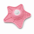 Innovative Two-in-One Star-Shaped Slow Feeder Lick Mat for All Breeds of Dogs and Cats – Our Original 5-Point Silicone Pad with Rolling Ball Insert Helps Prevent Choking, Reduces Anxiety, and Promotes Oral Health Through Extended Licking (Pink)