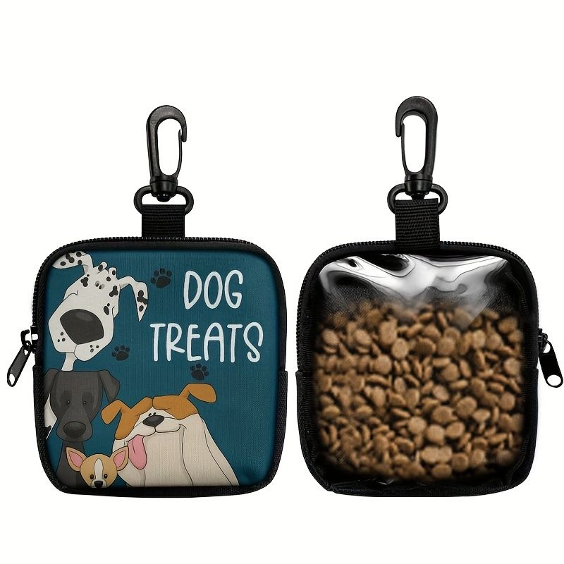 Durable Dog Treat Pouch with Transparent Window, Versatile Travel Organizer for Pet Snacks, Keys, and Small Essentials – Perfect for Outdoor Walks, Training, and Daily Use (A)