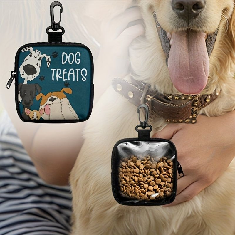 Durable Dog Treat Pouch with Transparent Window, Versatile Travel Organizer for Pet Snacks, Keys, and Small Essentials – Perfect for Outdoor Walks, Training, and Daily Use (A)