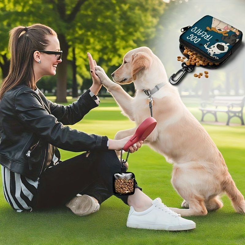 Durable Dog Treat Pouch with Transparent Window, Versatile Travel Organizer for Pet Snacks, Keys, and Small Essentials – Perfect for Outdoor Walks, Training, and Daily Use (A)