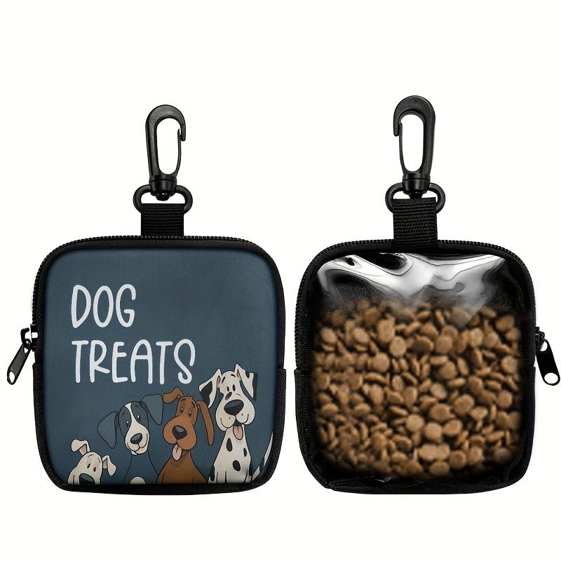 Durable Dog Treat Pouch with Transparent Window, Versatile Travel Organizer for Pet Snacks, Keys, and Small Essentials – Perfect for Outdoor Walks, Training, and Daily Use (B)