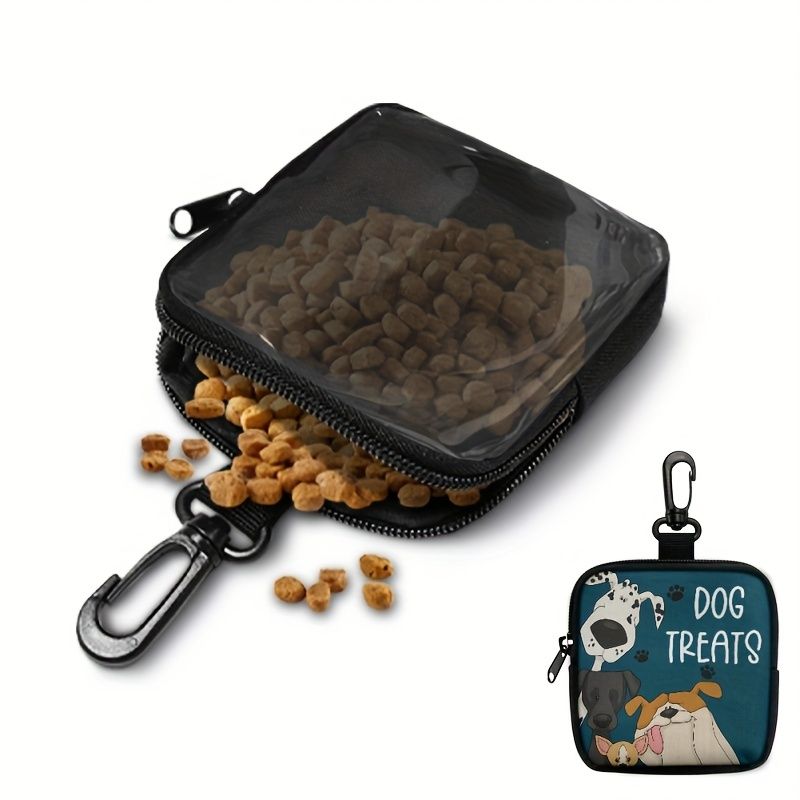 Durable Dog Treat Pouch with Transparent Window, Versatile Travel Organizer for Pet Snacks, Keys, and Small Essentials – Perfect for Outdoor Walks, Training, and Daily Use (B)