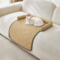 Cooling Pet Mat with Bolster Side Support – Scratch-Resistant, Self-Cooling, Non-Slip Base for Cats & Small to Medium Dogs, Perfect for Sofa, Floor, Car, or Outdoor Use (M, Champagne)