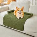 Cooling Pet Mat with Bolster Side Support – Scratch-Resistant, Self-Cooling, Non-Slip Base for Cats & Small to Medium Dogs, Perfect for Sofa, Floor, Car, or Outdoor Use (S, Green)