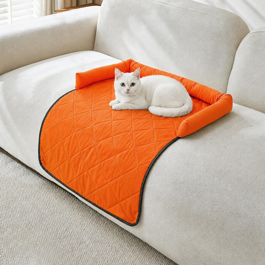 Cooling Pet Mat with Bolster Side Support – Scratch-Resistant, Self-Cooling, Non-Slip Base for Cats & Small to Medium Dogs, Perfect for Sofa, Floor, Car, or Outdoor Use (S, Green)
