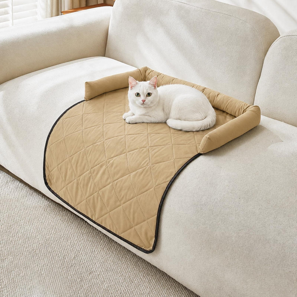 Cooling Pet Mat with Bolster Side Support – Scratch-Resistant, Self-Cooling, Non-Slip Base for Cats & Small to Medium Dogs, Perfect for Sofa, Floor, Car, or Outdoor Use (S, Green)