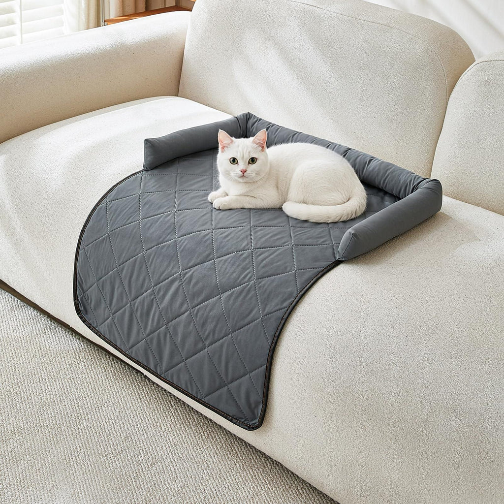 Cooling Pet Mat with Bolster Side Support – Scratch-Resistant, Self-Cooling, Non-Slip Base for Cats & Small to Medium Dogs, Perfect for Sofa, Floor, Car, or Outdoor Use (S, Green)
