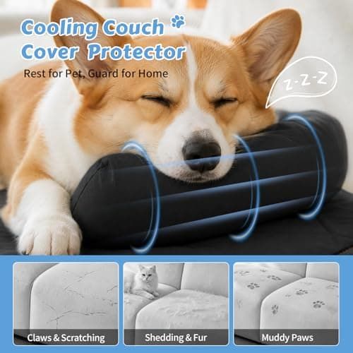 Cooling Pet Mat with Bolster Side Support – Scratch-Resistant, Self-Cooling, Non-Slip Base for Cats & Small to Medium Dogs, Perfect for Sofa, Floor, Car, or Outdoor Use (S, Green)