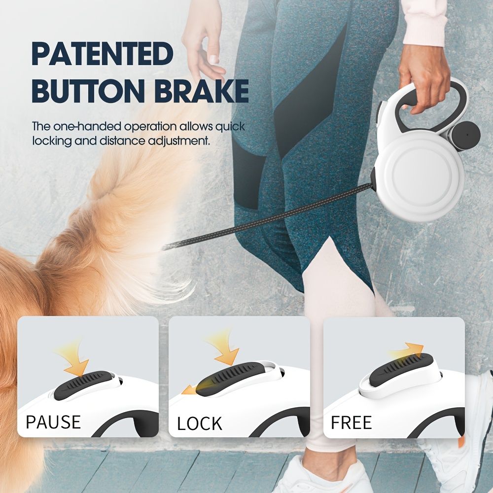 White retractable dog leash, strong dog leash, dog walking leash, small and medium dog leash, outdoor dog leash, Australia, durable dog leash, dog lead