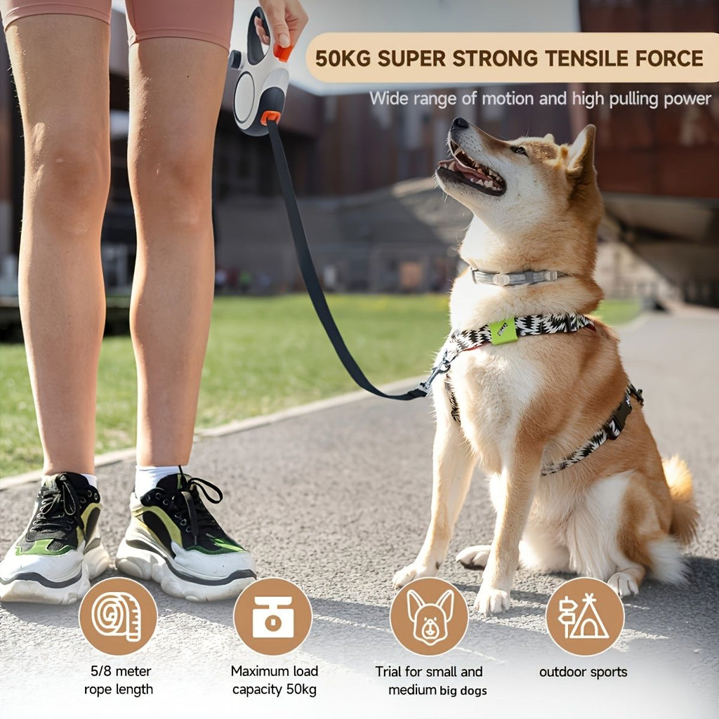 White retractable dog leash, strong dog leash, dog walking leash, small and medium dog leash, outdoor dog leash, Australia, durable dog leash, dog lead