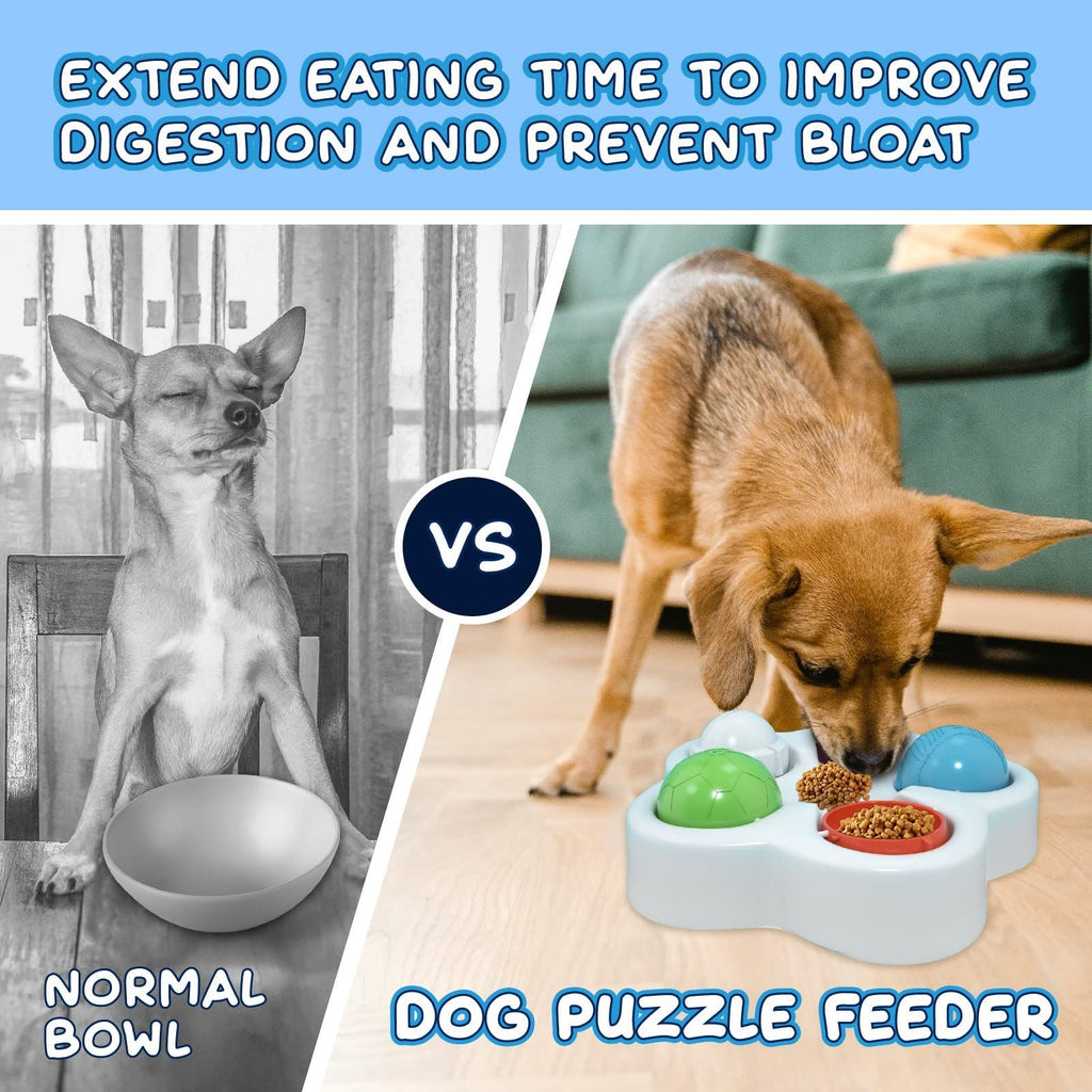 Interactive Dog Puppy Treat Ball Slow Feeder Bowl Nontoxic Dog Food Dispenser Fun IQ Training Educational Game Slow