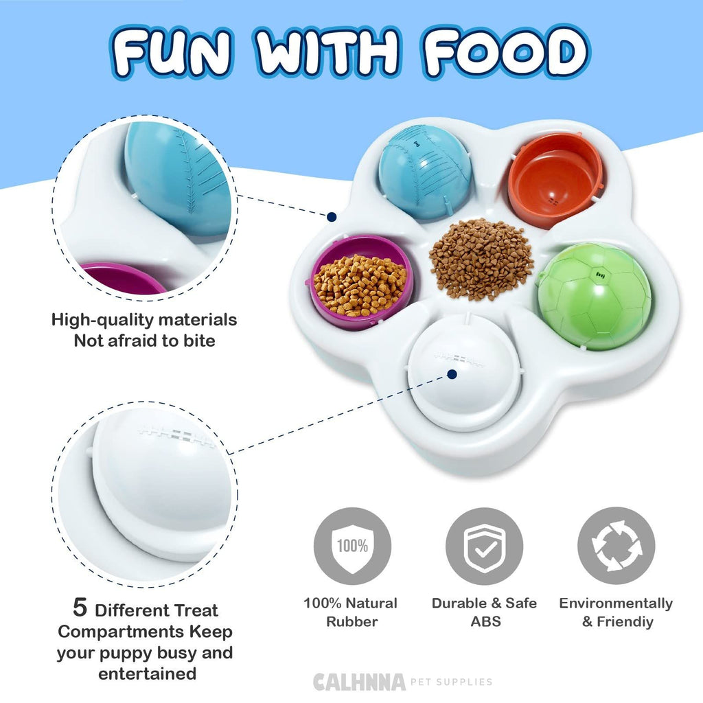 Interactive Dog Puppy Treat Ball Slow Feeder Bowl Nontoxic Dog Food Dispenser Fun IQ Training Educational Game Slow