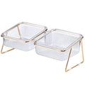 Pet Dog Cat Puppy Food Water Bowls Feeding Dishes 2 Large Bowl Dishwasher Safe