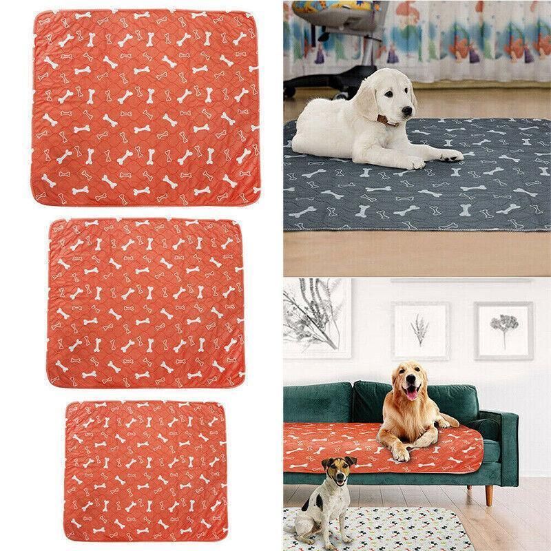 Orange Washable Pet Dog Cat Training Pee Pads Cushion Bed Absorbent Mat - 40X60cm