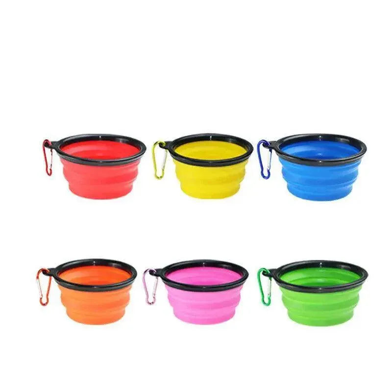 Foldable Silicone Pet Bowl Portable Travel Feeder for Dog and Cat - Orange