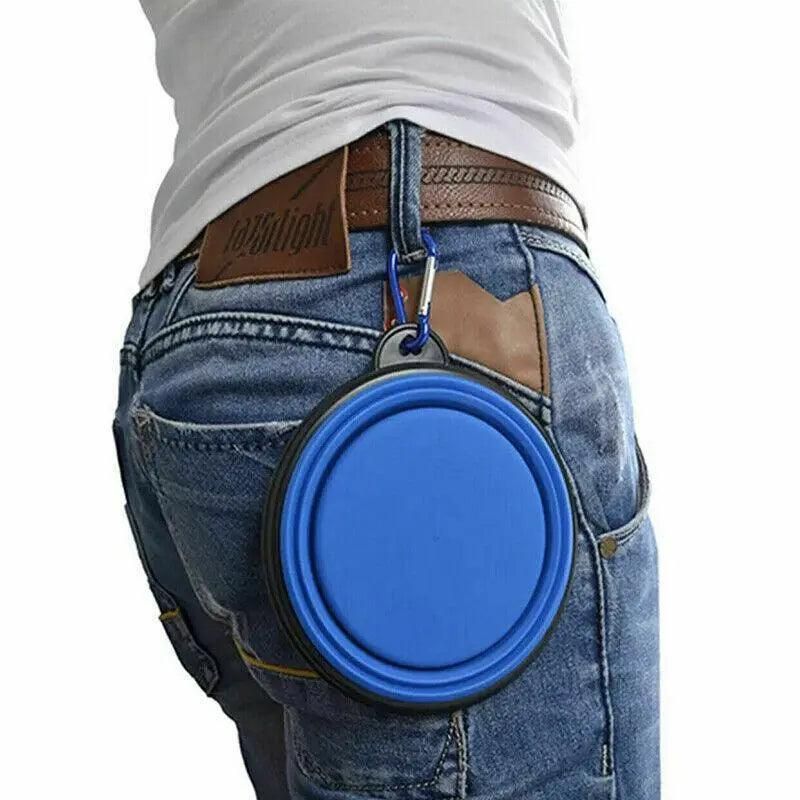 Foldable Silicone Pet Bowl Portable Travel Feeder for Dog and Cat - Orange