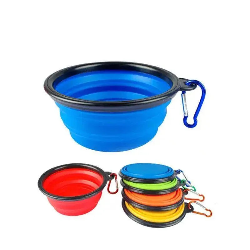 Foldable Silicone Pet Bowl Portable Travel Feeder for Dog and Cat - Orange